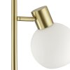 Brilliant rustykalna lampa podłogowa Cony z kulistym białym kloszem i ruchomą głowicą