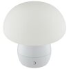 Brilliant, biała lampa stołowa Dupos w kształcie grzyba, LED 2700 Kelvin ciepła biel