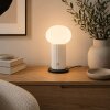 Brilliant lampa stołowa Venti, ryflowana baza, biały klosz, LED 3000 Kelvin, ciepłe światło
