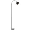 Brilliant Leuchten, nowoczesna lampa łukowa Helen z półkulistym czarnym metalowym kloszem