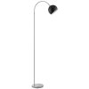 Brilliant Leuchten, nowoczesna lampa łukowa Helen z półkulistym czarnym metalowym kloszem