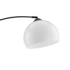 Brilliant łukowa lampa podłogowa Vessa z wygiętym ramieniem i białym półkulistym kloszem