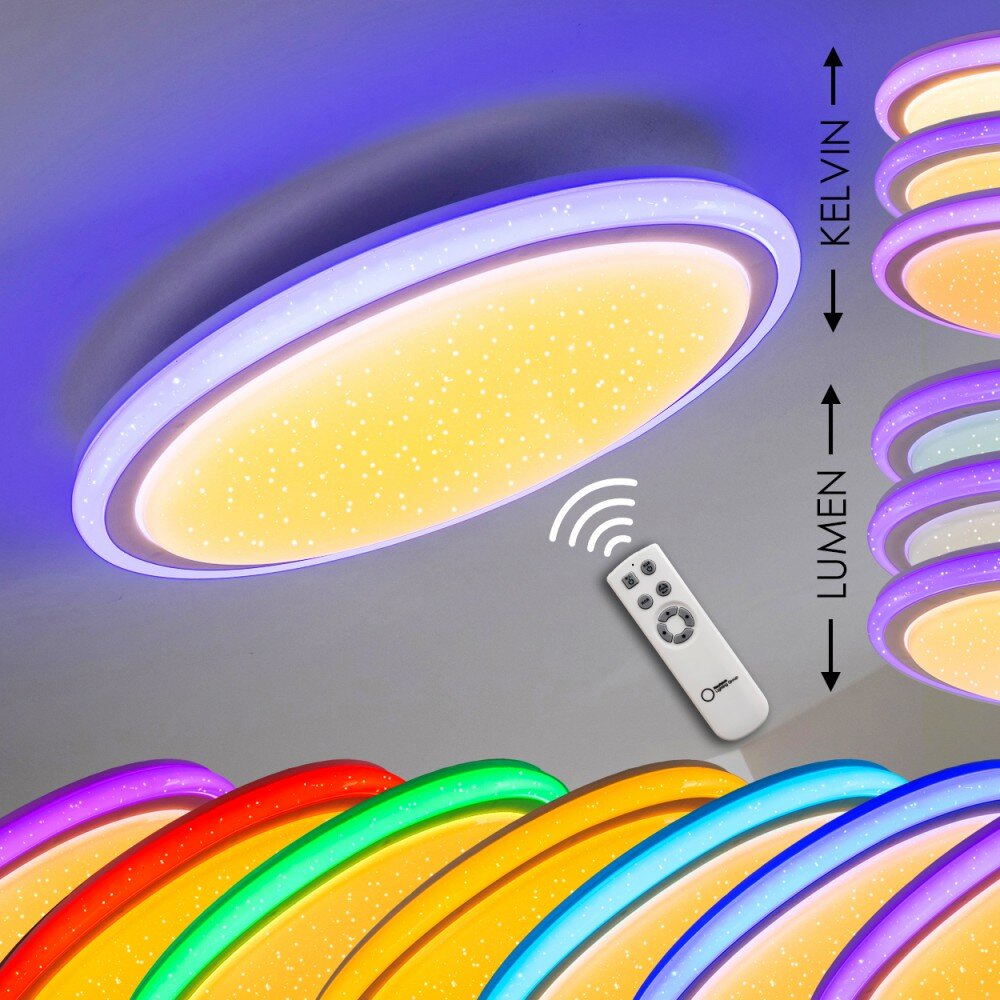 BERMEO lampa sufitowa LED Biały, 2-punktowe, Zdalne sterowanie, Zmieniacz kolorów main product photo