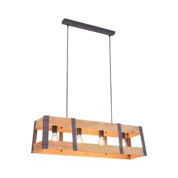 Leuchten-Direkt CRATE Lampa Wisząca Jasne drewno, 4-punktowe