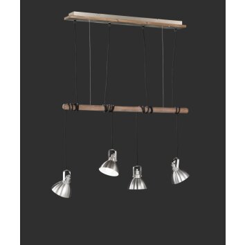Trio-Leuchten Timber Lampa Wisząca Ciemne drewno, 4-punktowe Trio-Leuchten Timber Lampa Wisząca Ciemne drewno, 4-punktowe