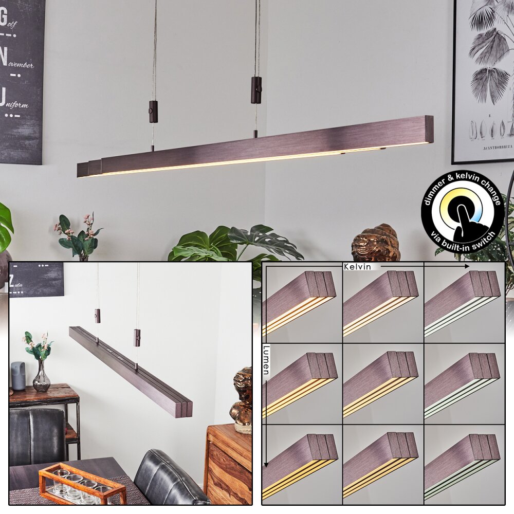 Airolo Lampa Wisząca LED Brązowy, 3-punktowe main product photo