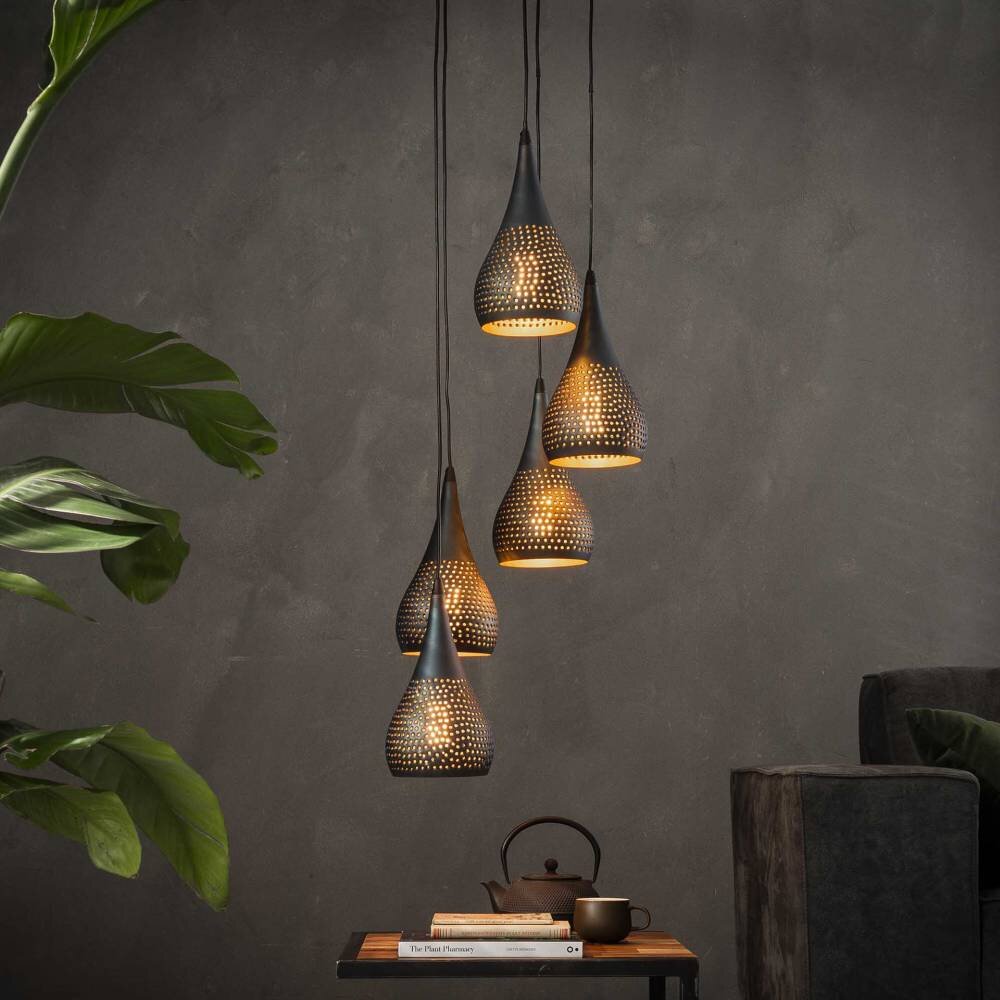 EGMOND Lampa Wisząca Brązowy, Czarny, 5-punktowe main product photo