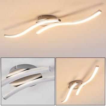 Nendaz Lampa Sufitowa LED Nikiel matowy, 2-punktowe