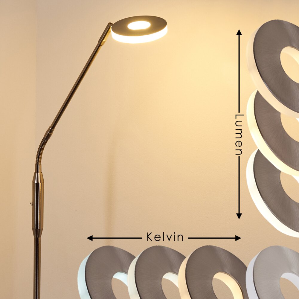 Gulkana Lampa Stojąca LED Nikiel matowy, 1-punktowy, Zmieniacz kolorów main product photo