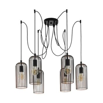 Eglo ROCCAMENA Lampa Wisząca Miedź, Czarny, 6-punktowe
