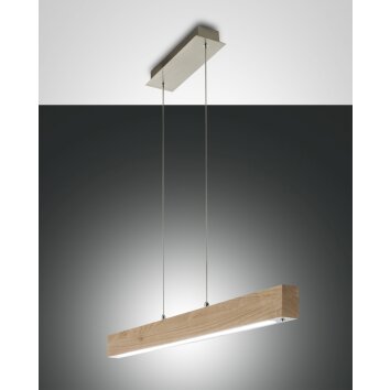 Fabas Luce Badia Lampa Wisząca LED Jasne drewno, 1-punktowy