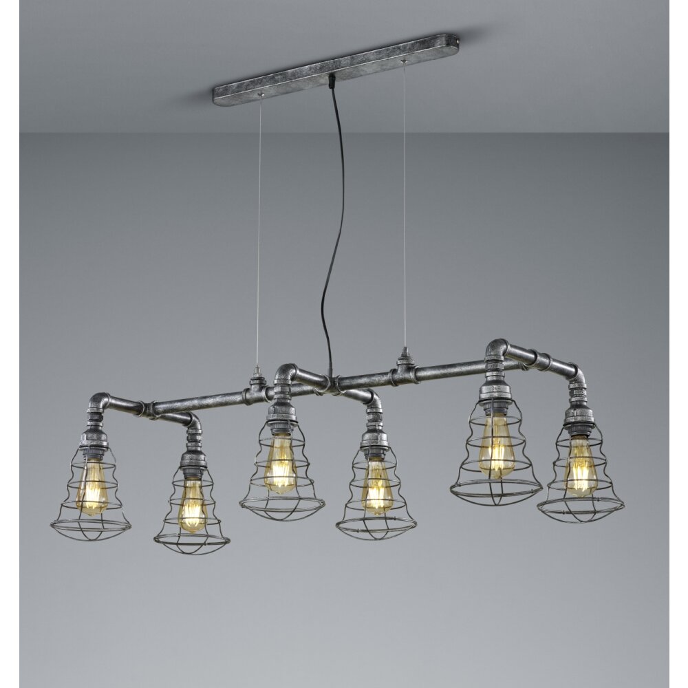 Trio-Leuchten Gotham Lampa Wisząca Ciemnobrązowy, Srebrny, 6-punktowe main product photo