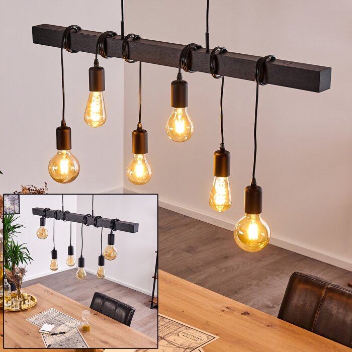 Barbengo Lampa Wisząca czarny, 6-punktowe