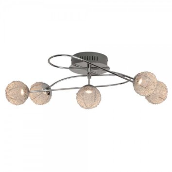 Brilliant Dajana lampa sufitowa LED Chrom, 5-punktowe Brilliant Dajana lampa sufitowa LED Chrom, 5-punktowe