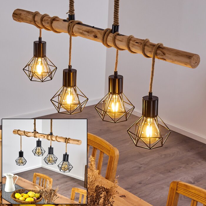 Bardhaman Lampa Wisząca brązowy, czarny, 4-punktowe