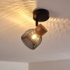 Lampa Sufitowa Grongroft Jasne drewno, Czarny, 1-punktowy