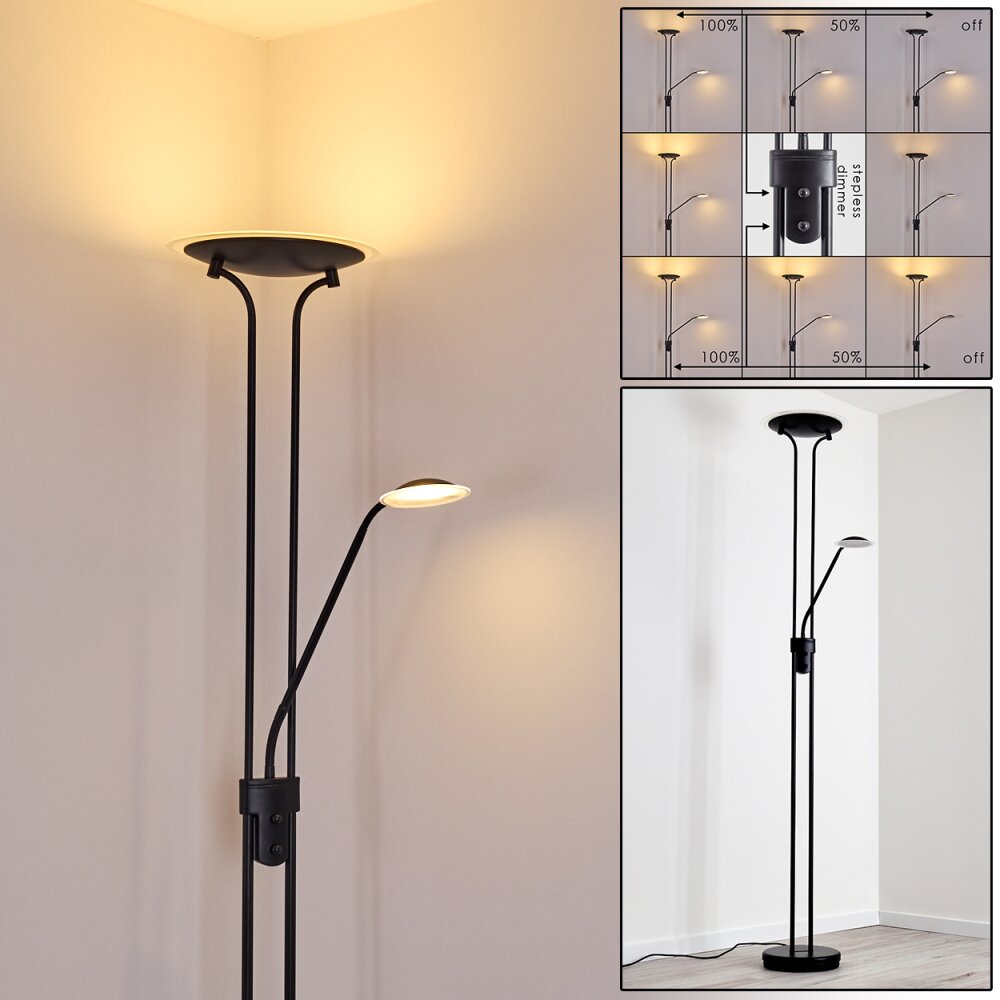 Abiqua Lampa Stojąca LED Czarny, 2-punktowe main product photo