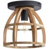 Brilliant Matrix Wood Lampa Sufitowa Czarny, 1-punktowy