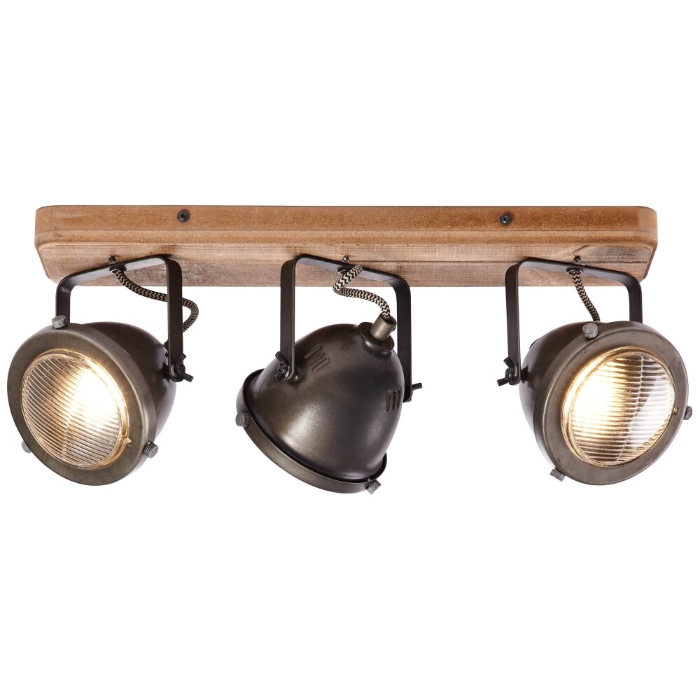 Brilliant Carmen Wood lampy sufitowe listwy Stal nierdzewna, 3-punktowe main product photo