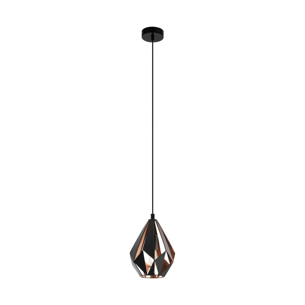 Eglo CARLTON Lampa Wisząca Miedź, Czarny, 1-punktowy main product photo