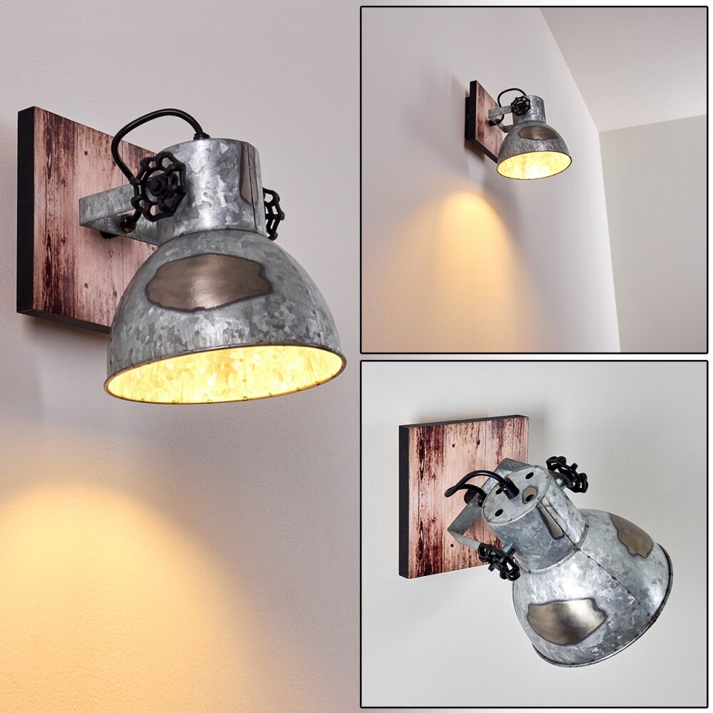Hora Lampa ścienna Jasne drewno, Srebrny, 1-punktowy main product photo
