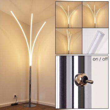 Horpmaal Lampa Stojąca LED Chrom, 3-punktowe