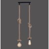 Leuchten-Direkt ROPE Lampa Wisząca Brązowy, Czarny, 2-punktowe