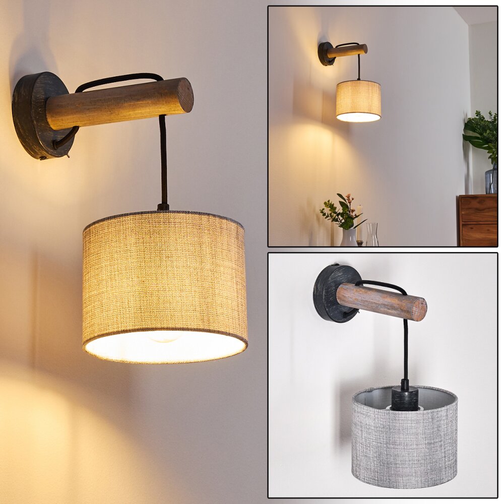 Adelboden Lampa ścienna Ciemne drewno, Czarny, 1-punktowy main product photo