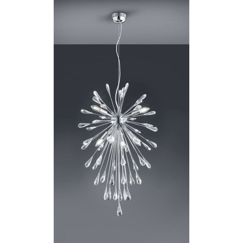 Trio MINSK Lampa Wisząca Chrom, Kryształowa, 7-punktowe main product photo