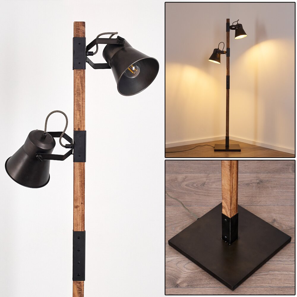 Oksbol Lampa Stojąca Ciemnobrązowy, Szary, Stal szczotkowana, 2-punktowe main product photo