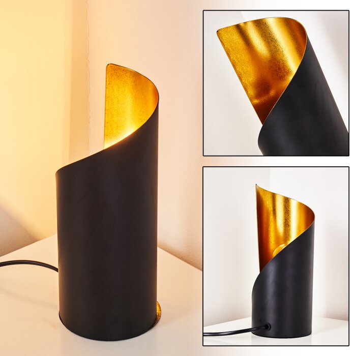 Yahuma Lampa stołowa czarno-złoty, 1-punktowy