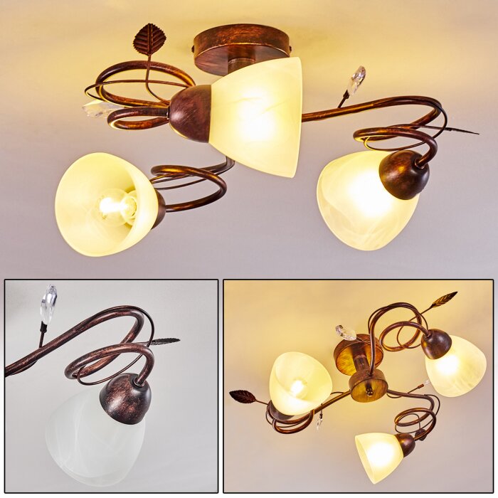 Peccia Lampa Sufitowa Rdzawy, 3-punktowe
