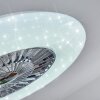 Petrovac wentylator sufitowy LED Chrom, Biały, 1-punktowy, Zdalne sterowanie