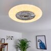 Petrovac wentylator sufitowy LED Chrom, Biały, 1-punktowy, Zdalne sterowanie