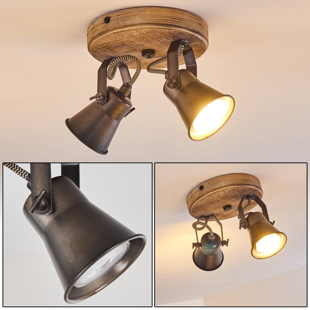 Skodsbol Lampa Sufitowa Antracytowy, Jasne drewno, 2-punktowe main product photo