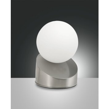 Fabas Luce Gravity Lampa stołowa LED Nikiel matowy, 1-punktowy