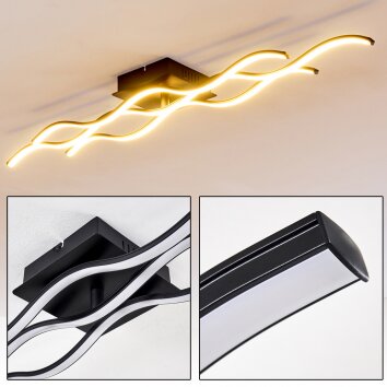 Flow Lampa Sufitowa LED Czarny, 2-punktowe