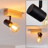 Barbengo Lampa Sufitowa jasne drewno, czarny, 1-punktowy