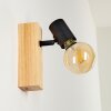 Barbengo Lampa ścienna jasne drewno, czarny, 1-punktowy