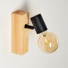 Barbengo Lampa ścienna jasne drewno, czarny, 1-punktowy