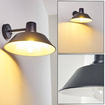 Maloja Zewnętrzny kinkiet Czarny, 1-punktowy