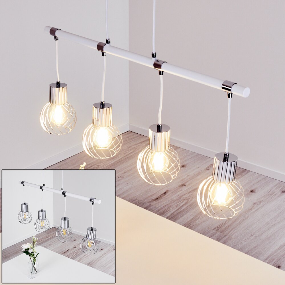Barakaldo Lampa Wisząca Chrom, Biały, 4-punktowe main product photo