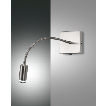 Fabas Luce Portici Lampa ścienna LED Nikiel matowy, 1-punktowy Fabas Luce Portici Lampa ścienna LED Nikiel matowy, 1-punktowy
