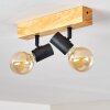 Barbengo Lampa Sufitowa jasne drewno, czarny, 2-punktowe