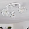 Limassol Lampa Sufitowa Chrom, Biały, 3-punktowe