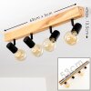 Barbengo Lampa Sufitowa jasne drewno, czarny, 4-punktowe