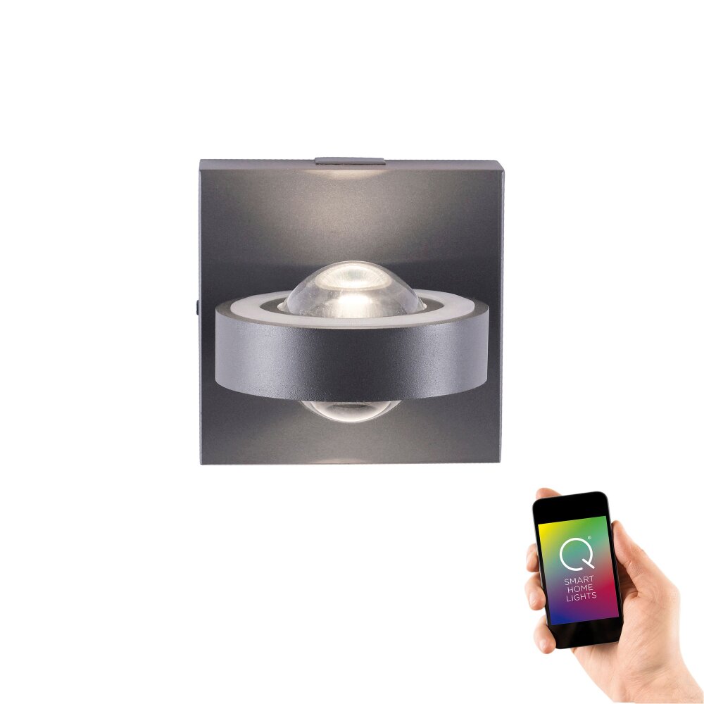 Kinkiet Paul Neuhaus Q-MIA LED Antracytowy, 2-punktowe, Zdalne sterowanie main product photo