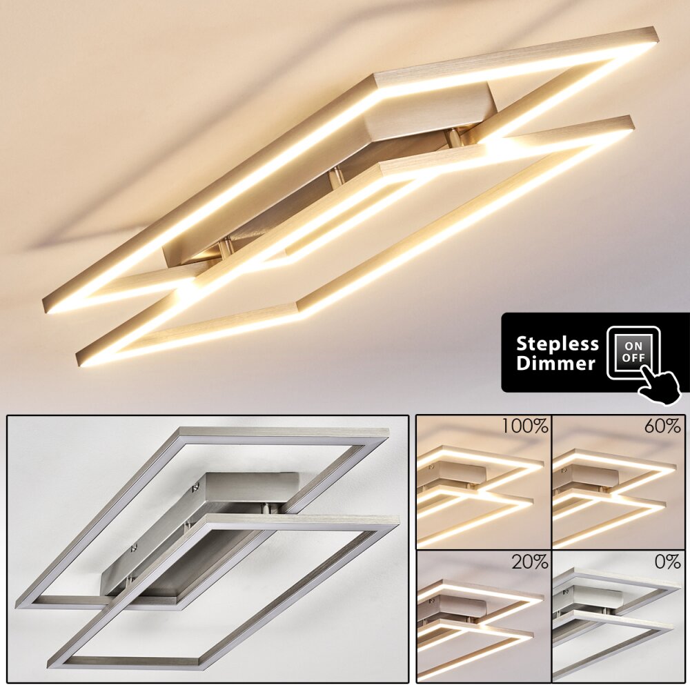 Veyrier Lampa Sufitowa LED Stal szczotkowana, 2-punktowe main product photo