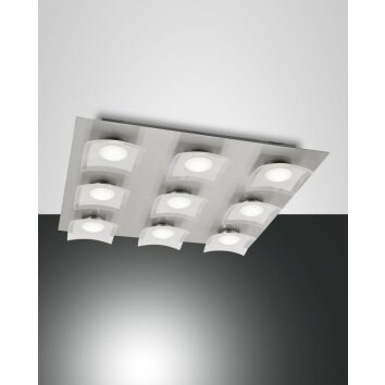 Fabas Luce Desus Lampa Sufitowa LED Nikiel matowy, 9-punktowe