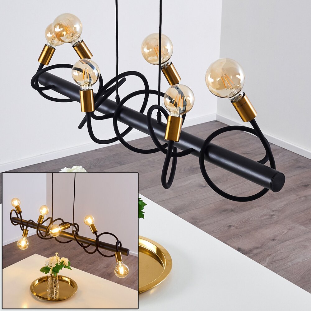 Hovslund Lampa Wisząca Czarno-złoty, 6-punktowe main product photo